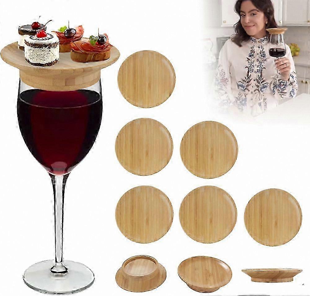 Bamboo Coasters for Wine Glasses, Set of 2 or 6, Charcuterie Board Topper, Elegant and Durable Drink Accessories