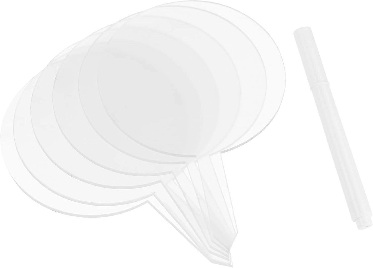 Acrylic Plant Tag Set, 12 Pack Reusable Round Garden Herb Name Label with