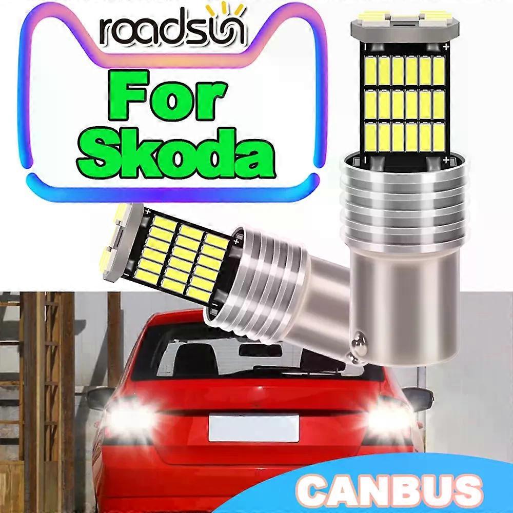 2pcs LED Reverse Light Lamp P21W BA15S Canbus For Skoda Superb MK1 MK2 MK3 Yeti Fabia 1 2 3 Felicia Octavia A5 A7 Rapid Roomst