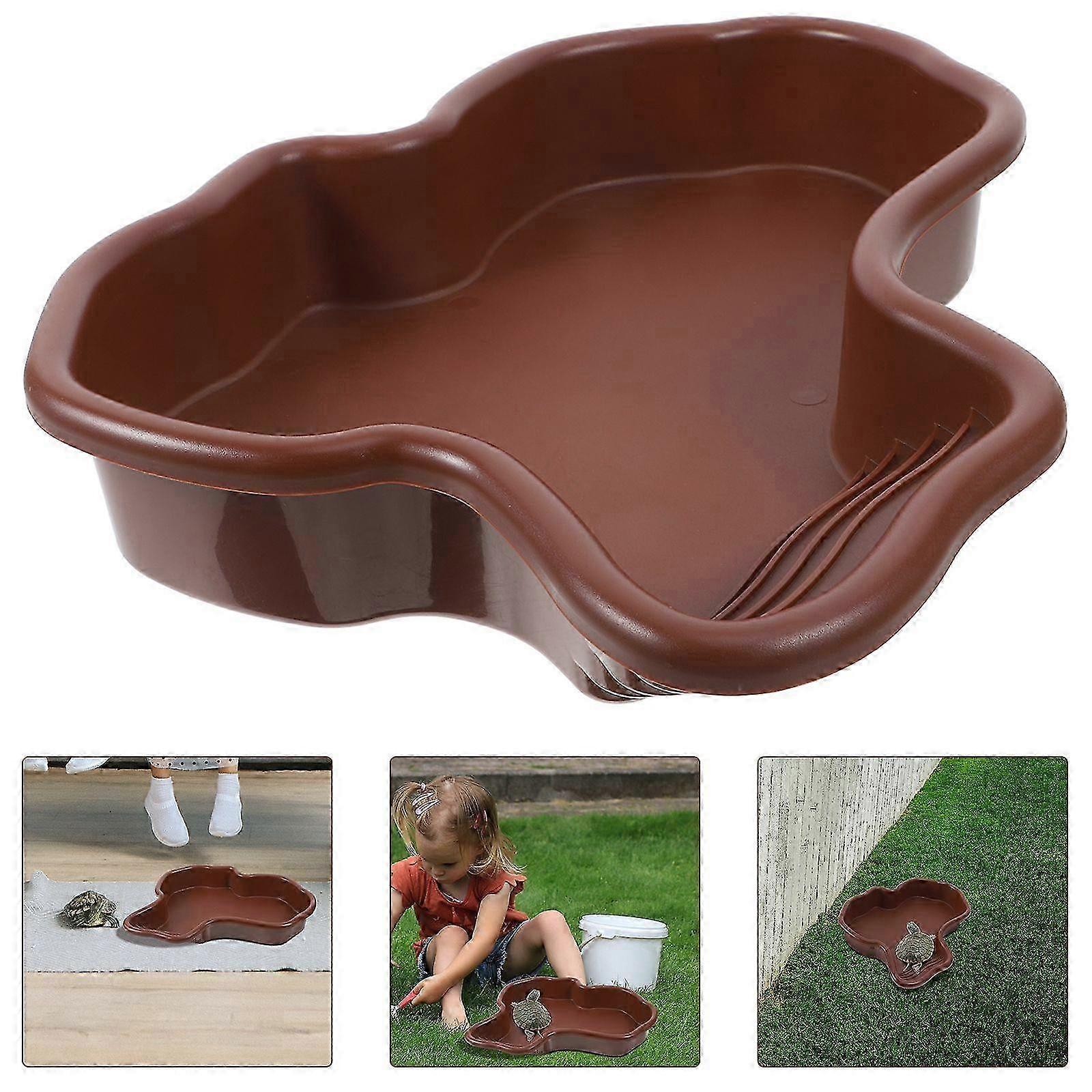 Turtle Habitat Accessory Tortoise Soaking Tub Turtle Pool Reptile Pond Reptile Water Dish Large Reptile Water Bowl Tortoise Feeding Dish
