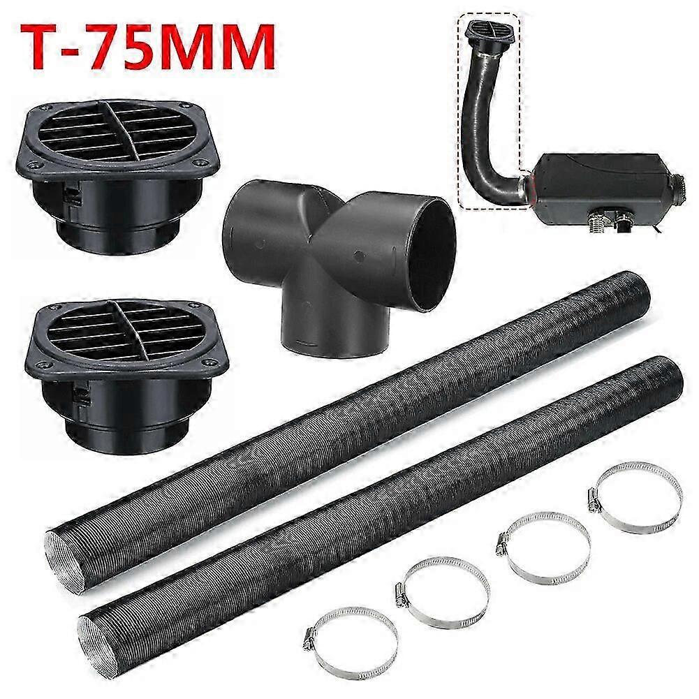 75mm Heater Pipe Duct Warm Outlet For Webasto For Eberspacher For Propex Heater Hose Clips Set