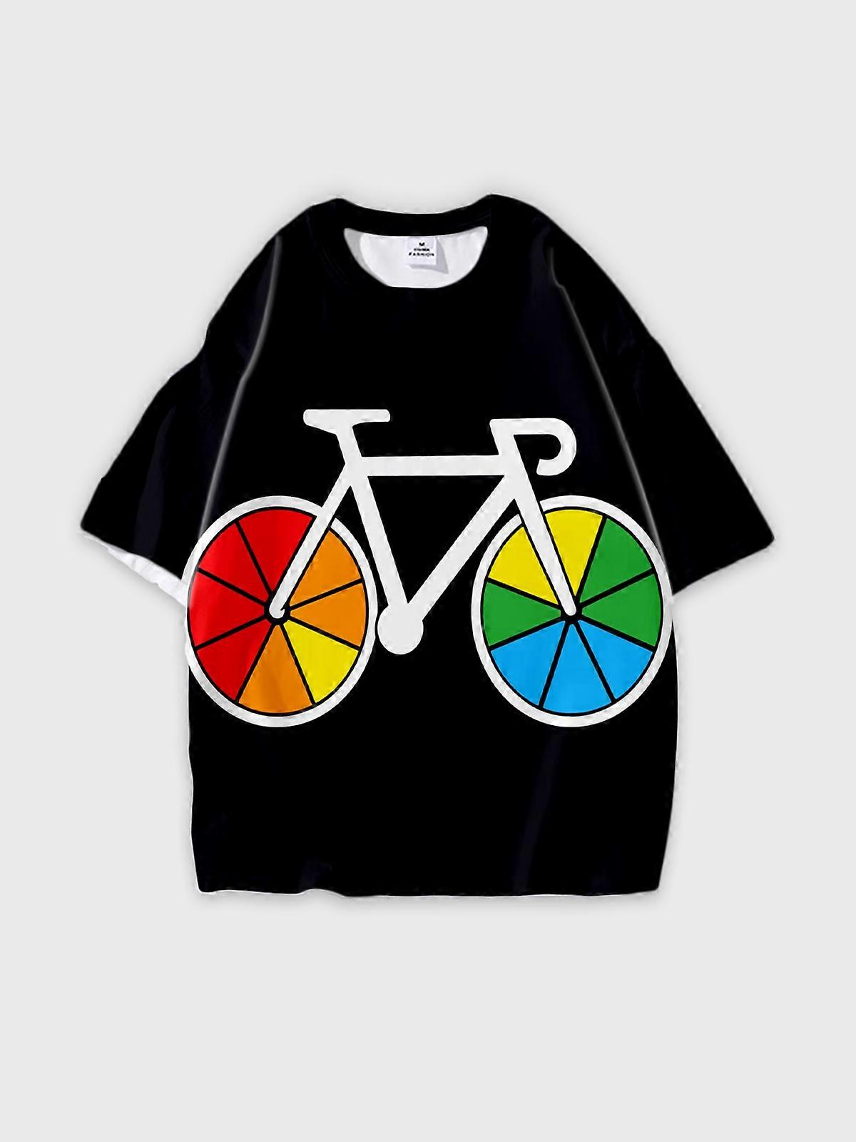 T-Shirt Short Sleeve Round Neck, Summer Casual Loose Graphic Tee, Unisex Pattern U2008