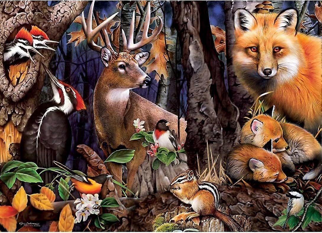 300/500/1000-teiliges Puzzle für Erwachsene, Familien oder Kinder - Forest Gathering