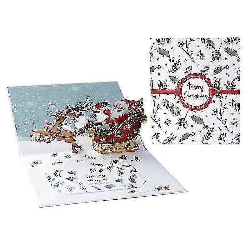 2PCSHandmade Pop-Up Christmas cards#4