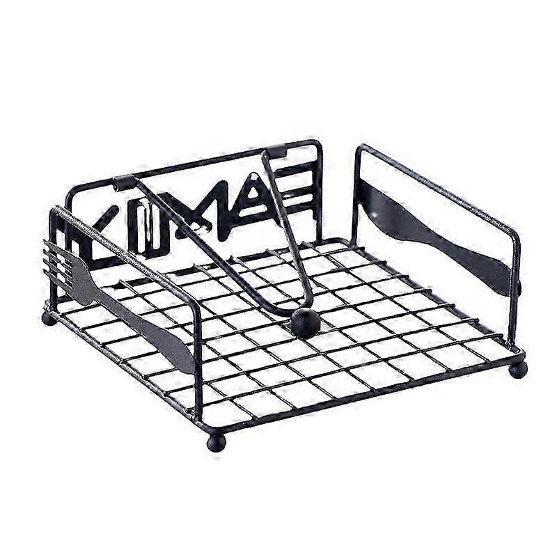 2025 Napkin Holder For Table, Flat Napkin Dispenser With Weighted Arm, Square Cocktail Paper Holder Of Elegant Rustic Iron