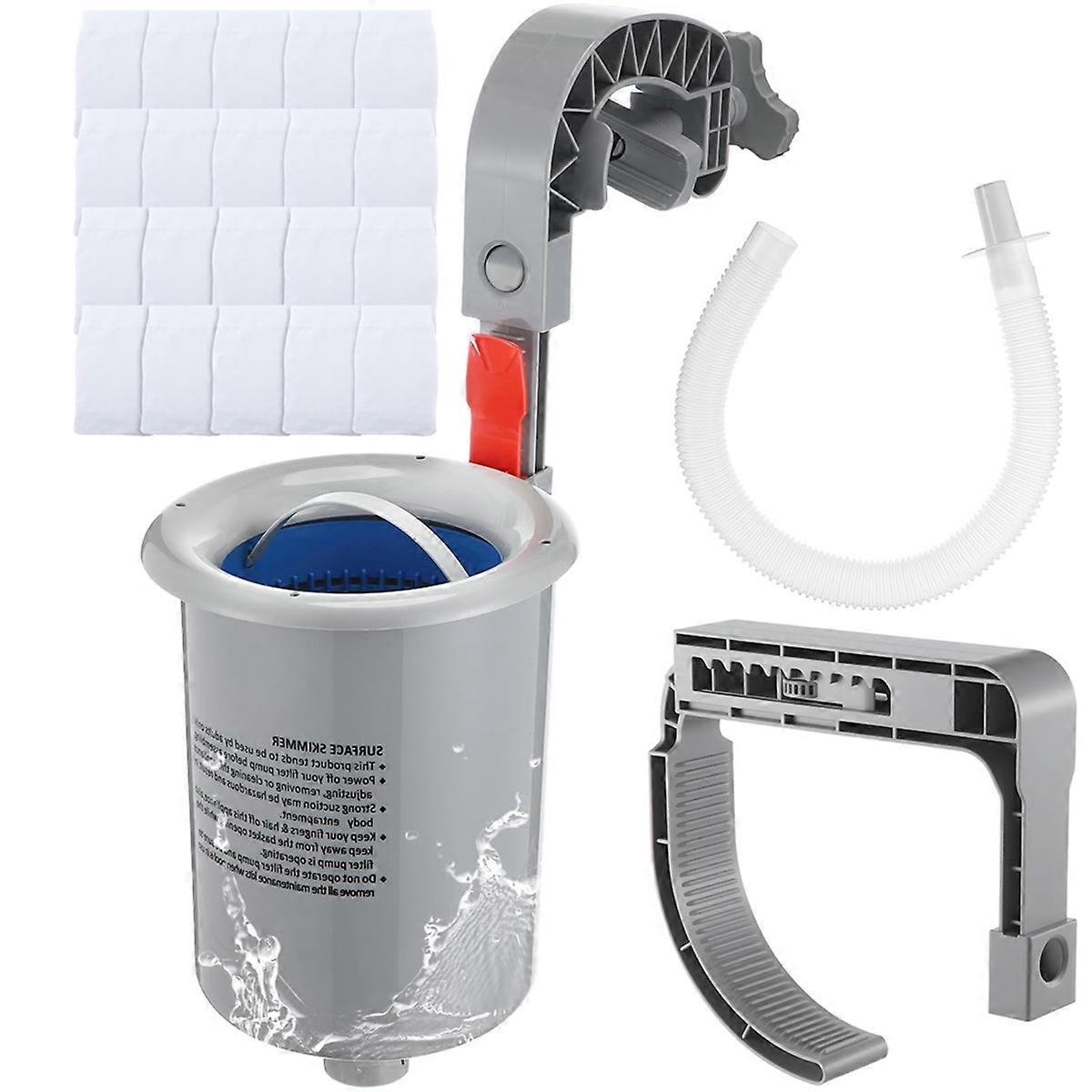 Above Ground Pool Skimmer Automatically Cleans Pool Skimmer Accessories with Hose Basket Net, Adjustable Floating
