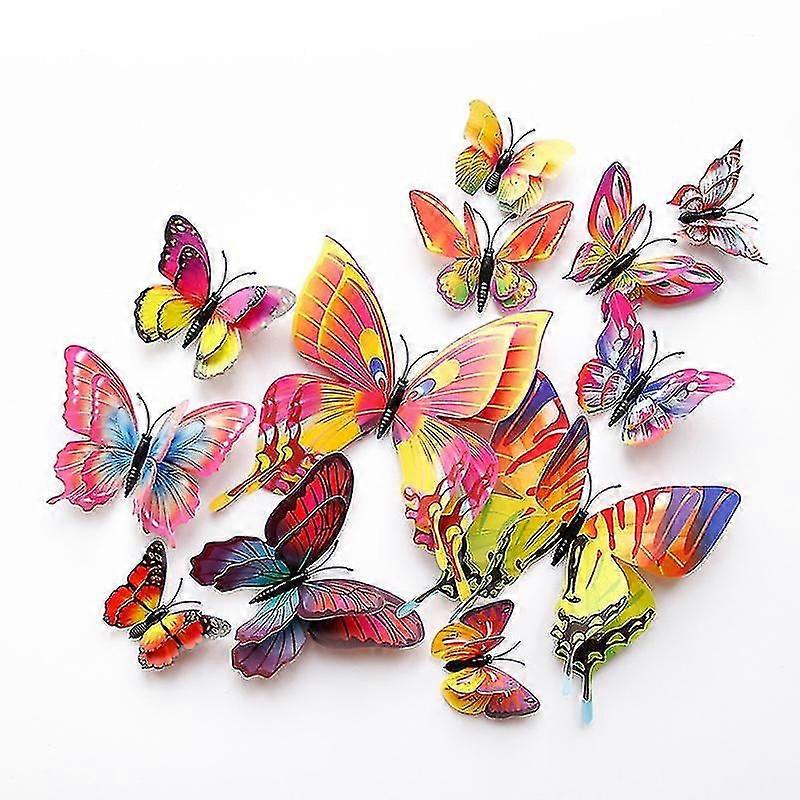 3d double layer simulation butterfly stickers for refrigerator decor