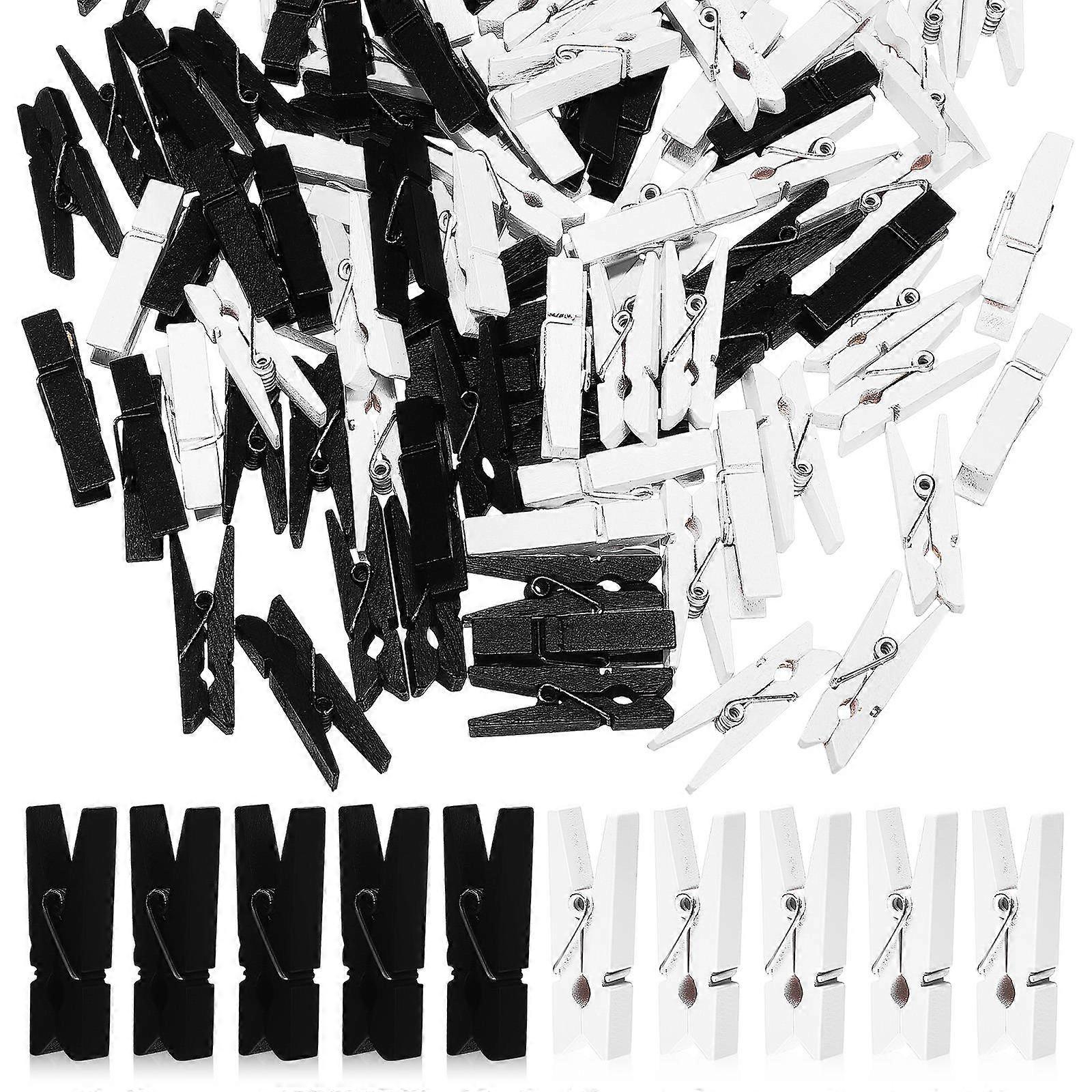 100 Assorted Wooden Clothes Clips for Home Use with Strong Grip Ideal for Photos and Document Organization