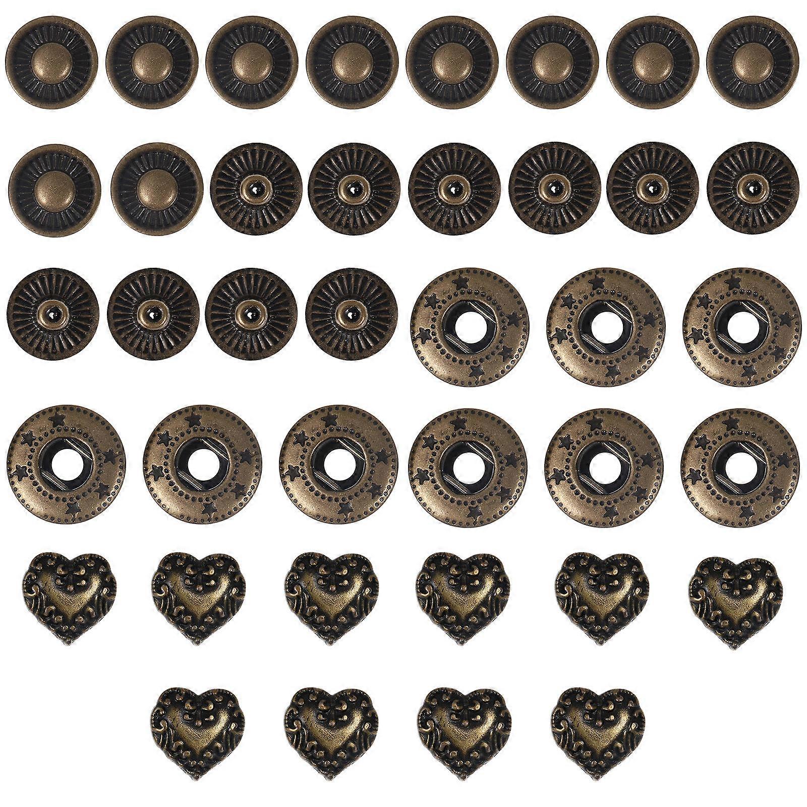 10 sets of DIY Snap Fasteners Clothes Repair Buttons DIY Craft Alloy Buttons