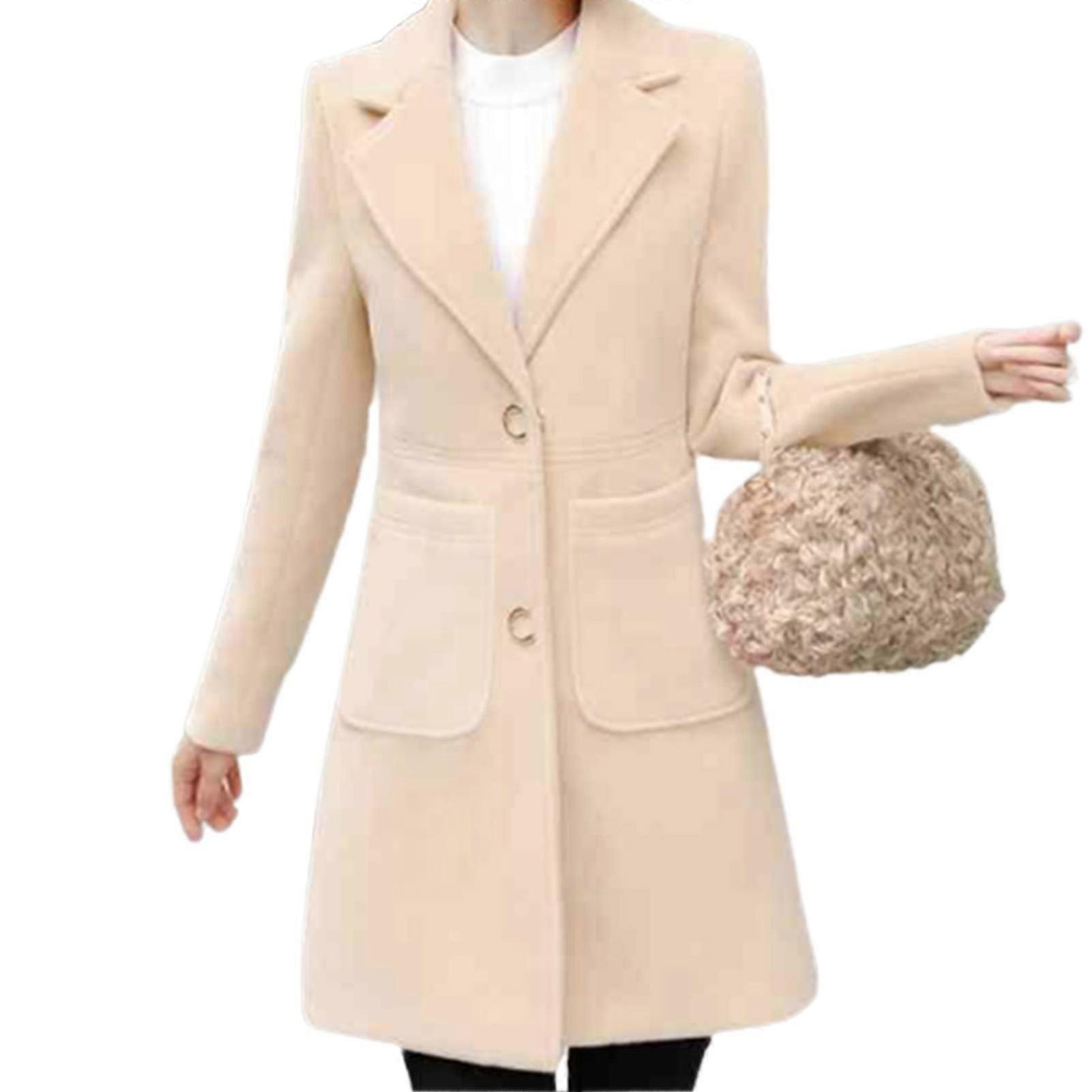 Women's wool coat for traveling with double breasted style