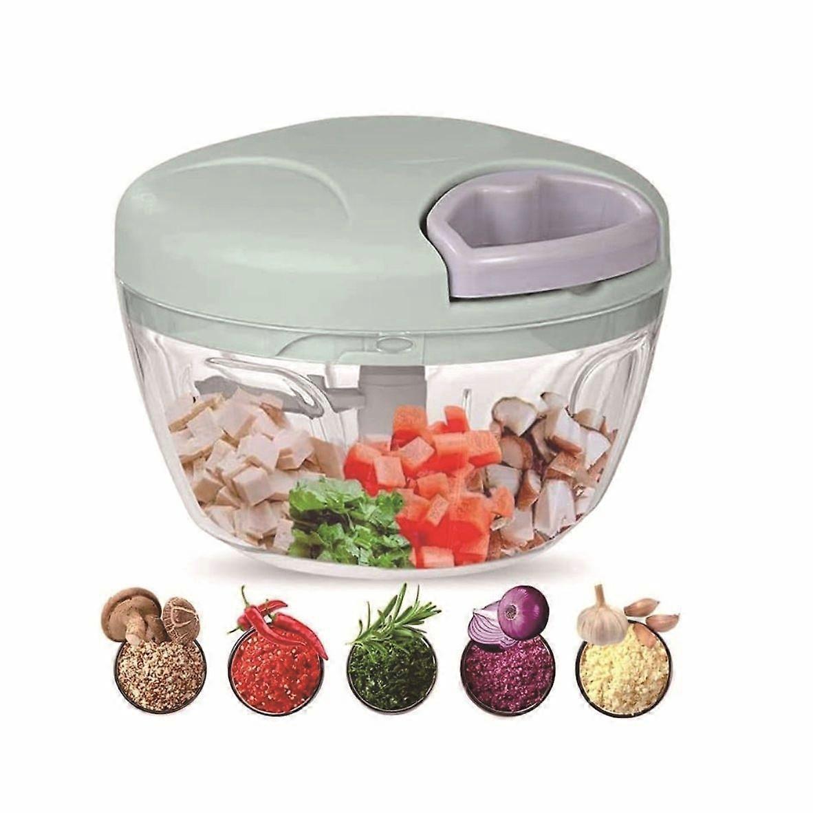 500 ml Onion Chopper Manual Onion Chopper Manual Drawstring Design Transparent for Cutting Onions, Garlic, Fruit and Vegetables(Green)