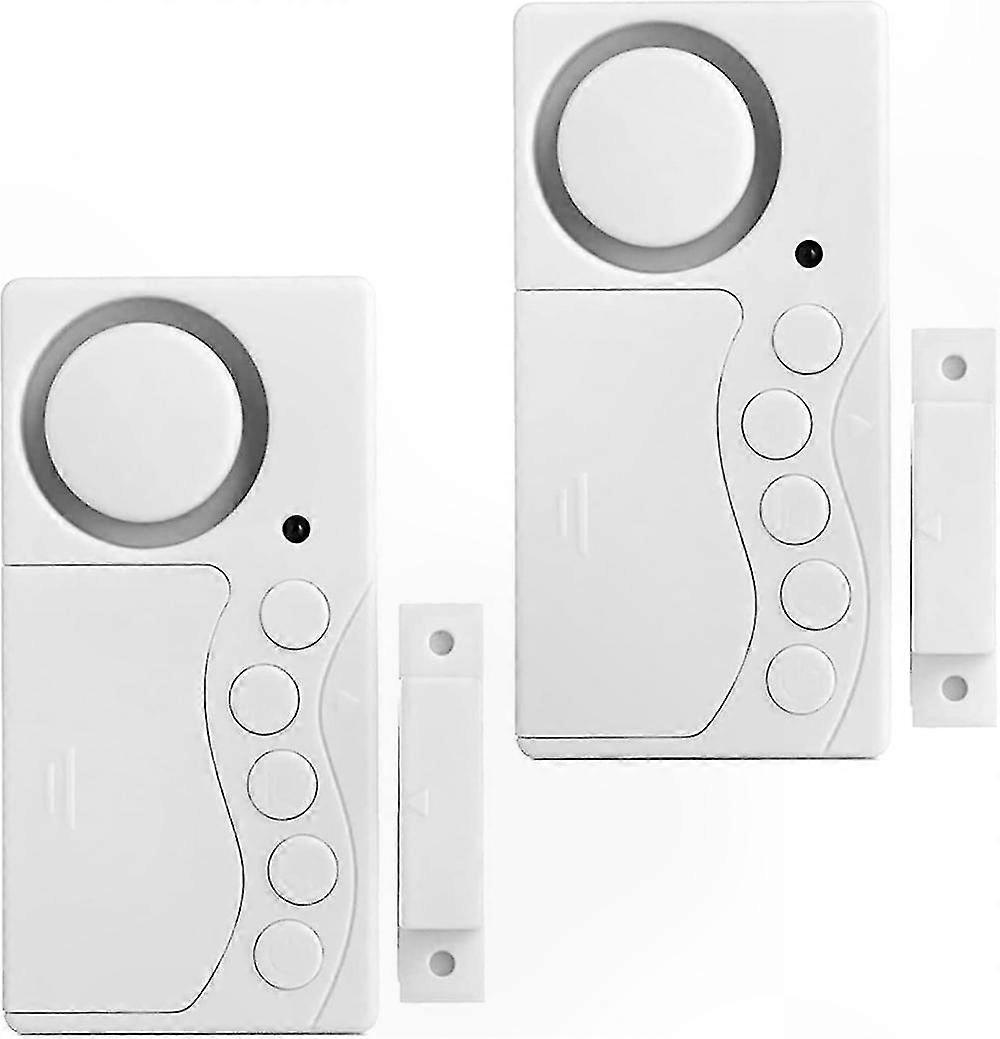2-Pack Wireless Door Alarm for Freezer, Fridge, and More - 108dB Loud警报器 with 3/15/30/60 Second Delay Options