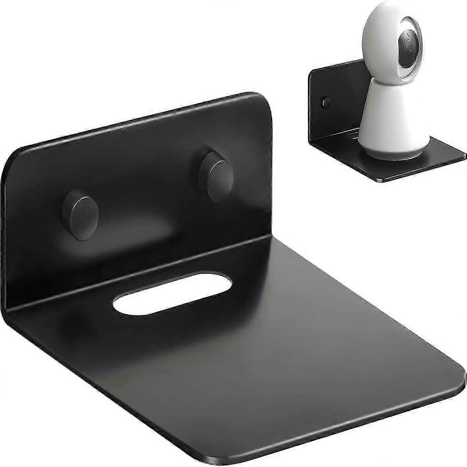 Drill-Free Wall Mount Baby Monitor Holder with Cable Hole Floating Wall Rack WiFi Router Wall Shelf Wall Storage Shelf Video Camera Shelf for Home Wal