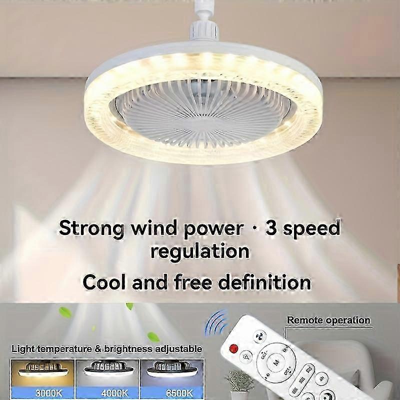 2025 XBATE Ventilatore da soffitto intelligente da 10 pollici con telecomando - Base E26/E27 3 velocità 3 colori regolabili ( Memo