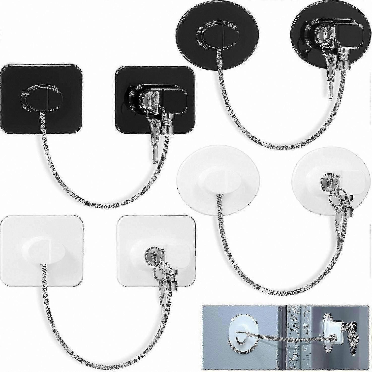 4 Pack Refrigerator Locks with 8 Keys, Childproof Freezer Locks for Appliances