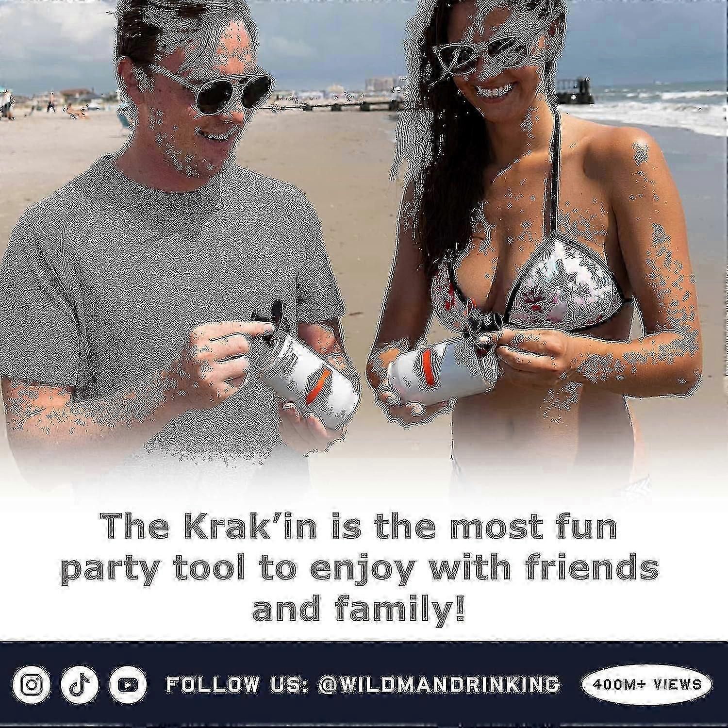 2025 The Krak'in 2.0 - Shotgun Beer The Better Way With Your Own Personal Portable Beer Bong A Great Drinking Gift For Tailgates, College Students, Sp