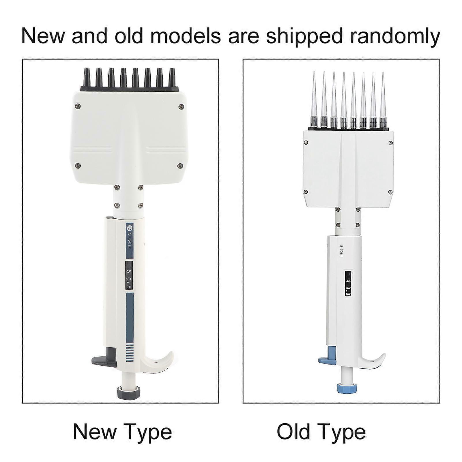 8-Channel M8-50 Manual Adjustable Pipette 5-50μl Plastic Tool