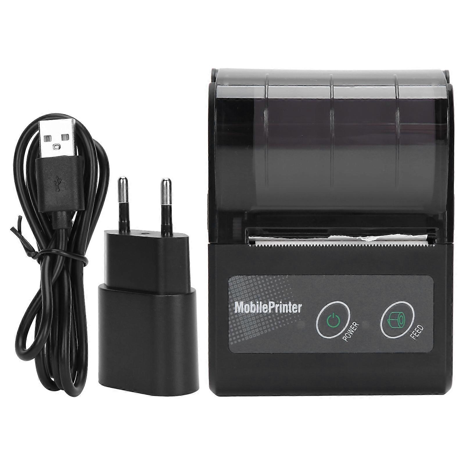 Bluetooth Thermal Receipt Printer Portable Ticket Pass Bill Mini Label Machine 100240VEU Plug