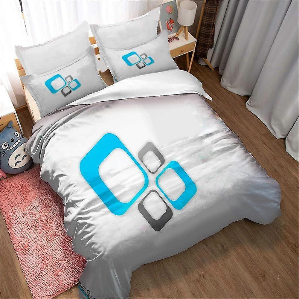 Zestaw podwójnej poszwy na kołdrę Zestaw pościeli z mikrofibry z motywem cyjanowym Oddychająca poszewka na kołdrę Zapięcie na zamek błyskawiczny i 2 poszewki na poduszki 50x75cm 140x200cm