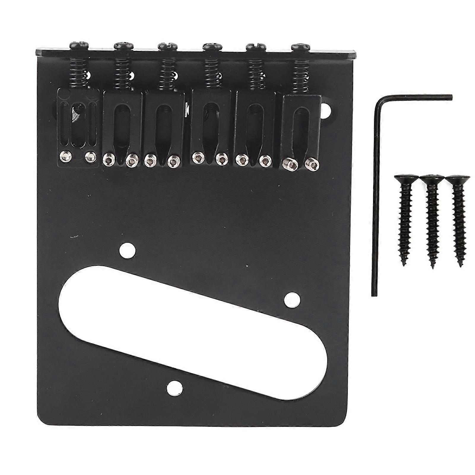 Electric Guitar Bridge 6String 6ST String Fixed Metal Bridge for TL Electric Guitar AccessoryBlack