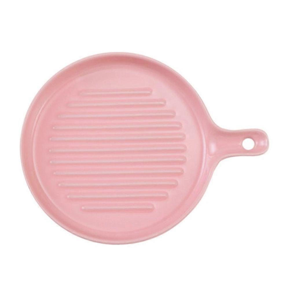 Ceramic Dinner Plate Single Handle for Baking and Food Serving Dish