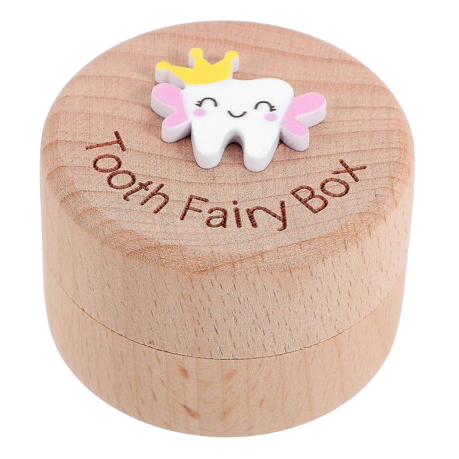 Baby Teeth Keepsake Box Tooth Holder Wooden First Lost Deciduous Tooth Collection Organizer