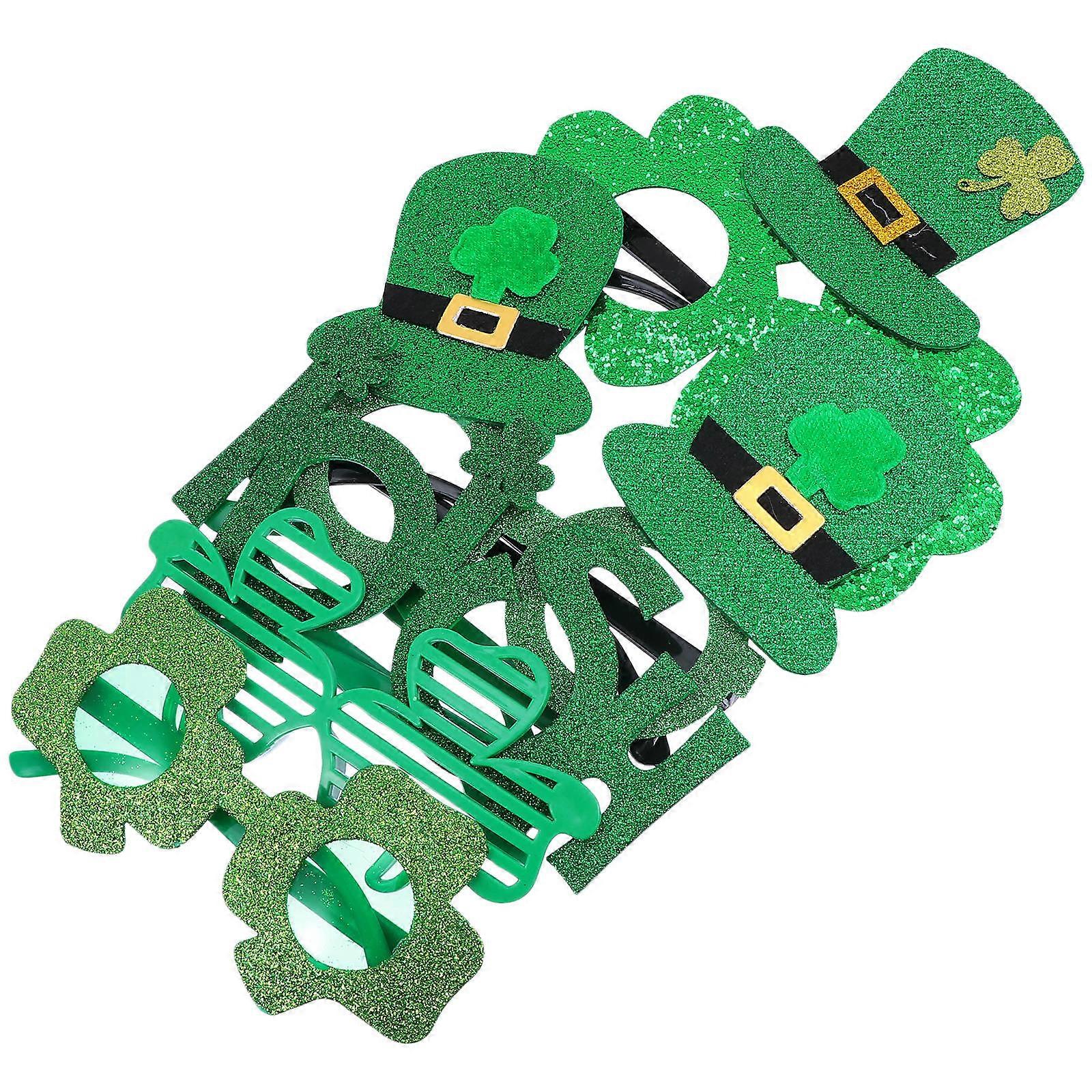 St. Patrick's Day Glasses 5Pack Unique Clover Photo Props For Celebrations Parties With