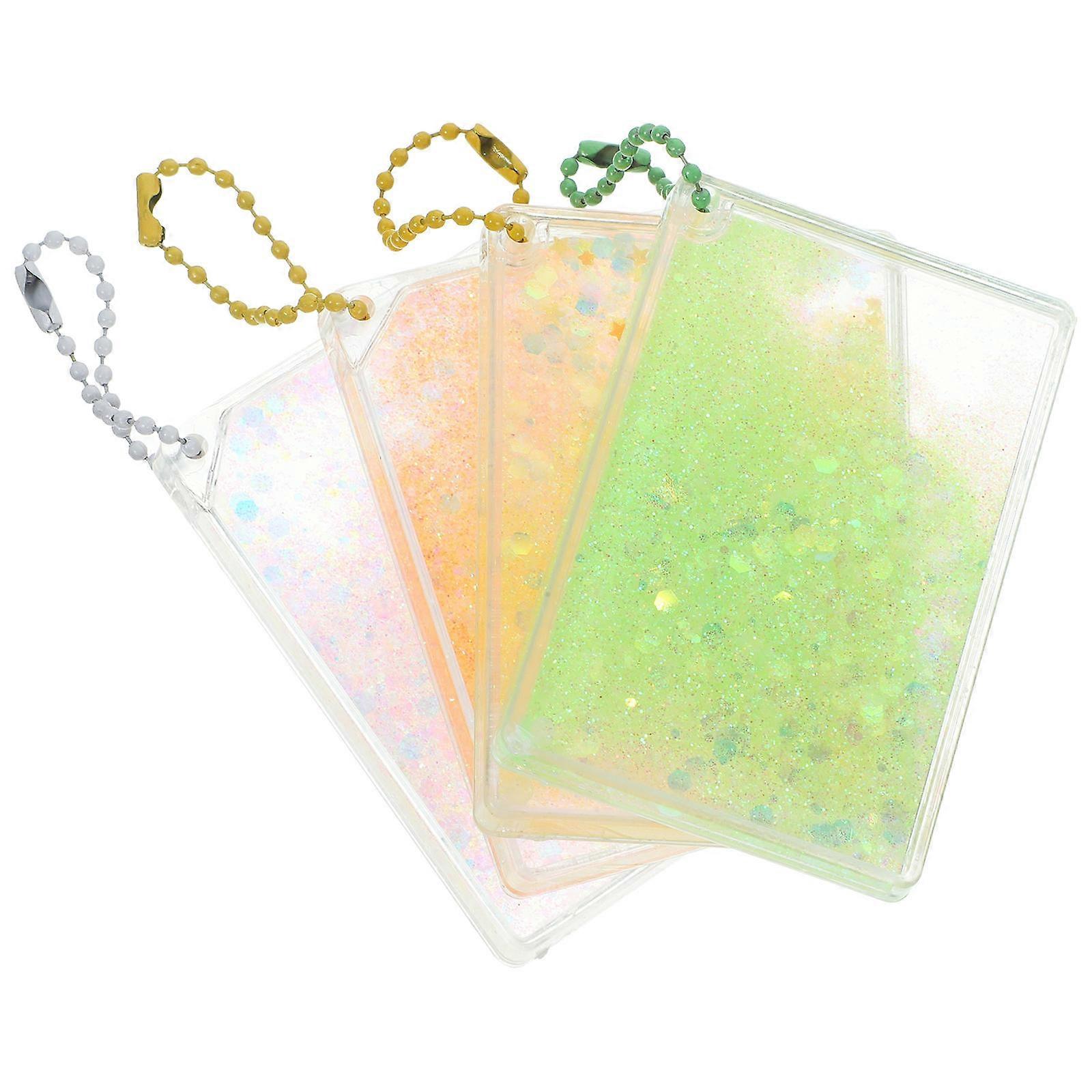 4Set Photocard Sleeves Card Protectors ID Cards Office Use Assorted Color With Protective Design