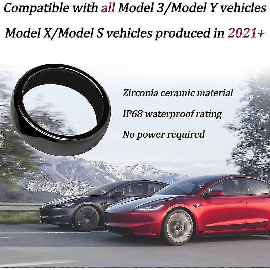 Applies To Ceramic Tesla Smart Ring Key Accessory For Tesla Model 3/y Replacement Of Key Fob And Key Card Open Door