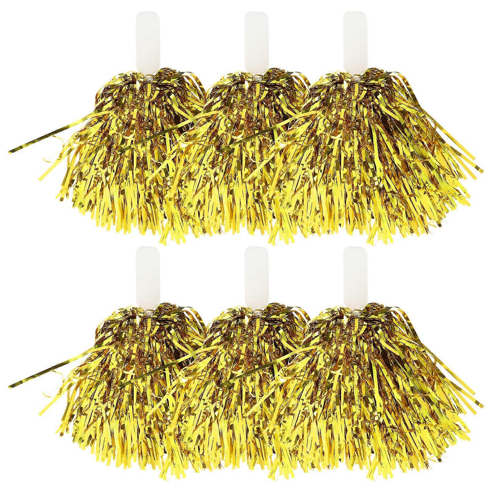Pom Poms Cheer Golden Reusable Cheerleading Pompoms for Decor 24Pcs