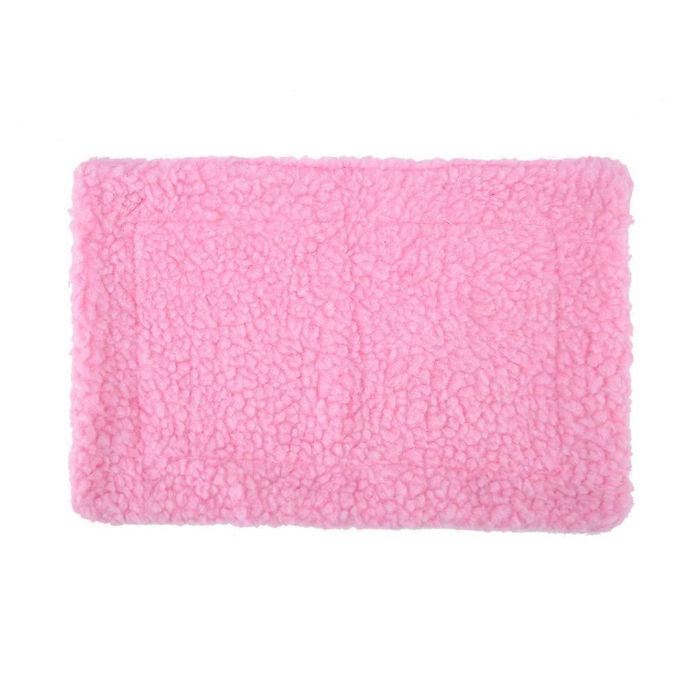 Plush Rectangular Hedgehog Bed Mat Guinea Pig Hamster Nest Pet Supplies Pink