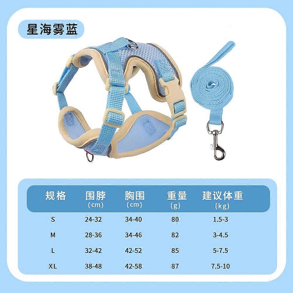 Cat Harness and Leash Set for Walking Escape-Proof Reflective Vest for Cats and Small Dogs, Adjustable Soft Air Mesh with Pressure-Reducing Design