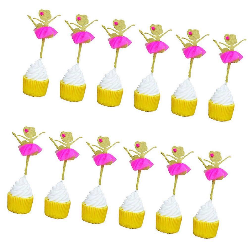 Ballerina Cake Toppers 12Pcs Ballet Design Decorations for Birthday Cakes