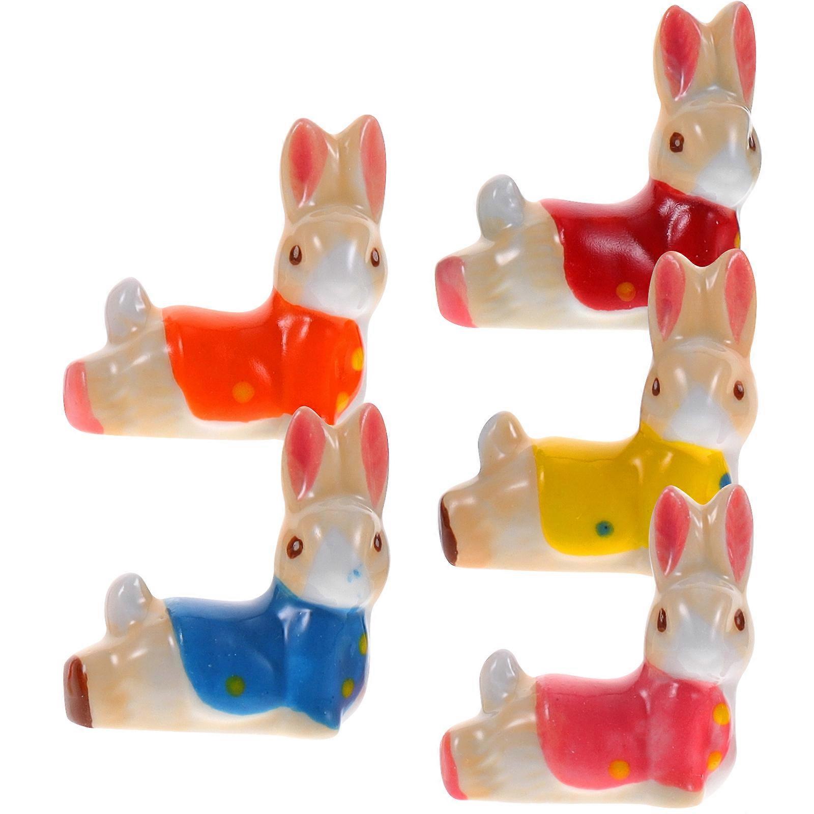 Cartoon Rabbit Shape Chopstick Holder Ideal For Celebrations And Parties With Decorative Functionality 10 Pcs