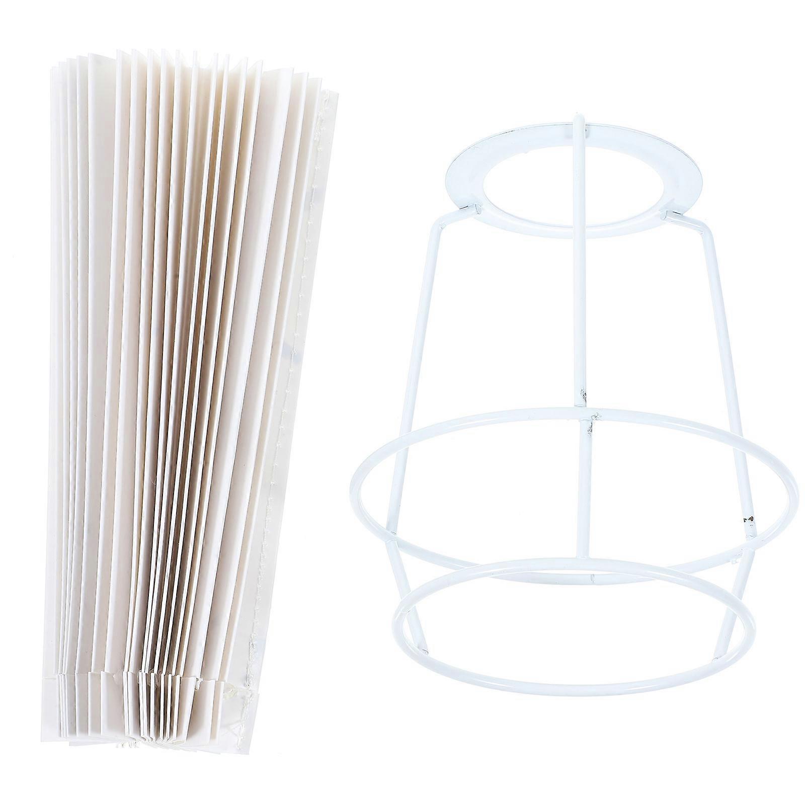 Pleated Cloth Lampshade Small Lamp Shade Desk Lamp Accessory Bedroom Use Khaki Iron 1Pcs
