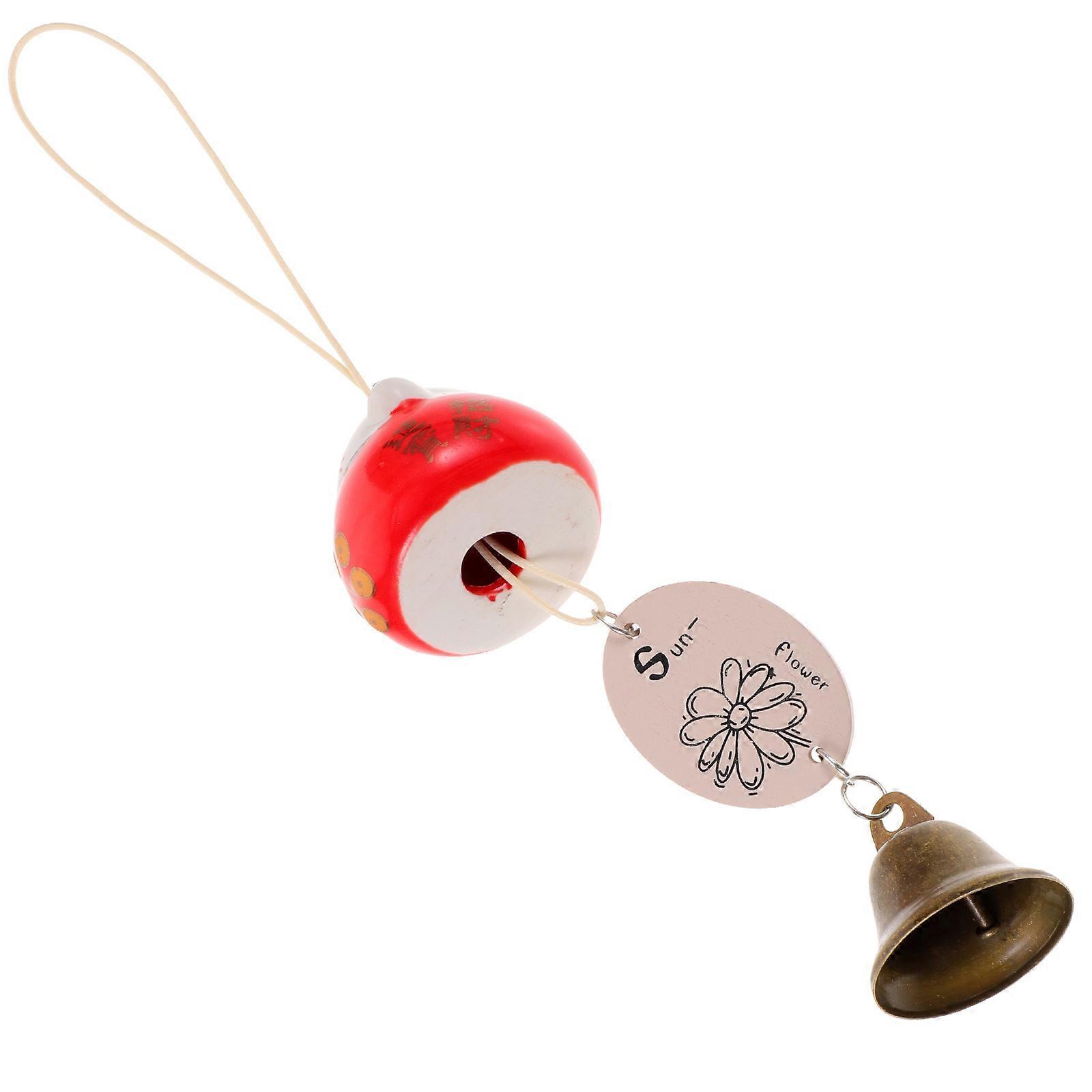 Hanging Wind Chime Ceramic Cat Bell for Decoration 5Pcs