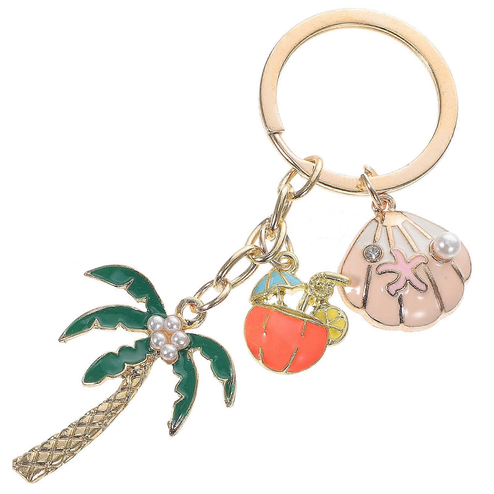 Everyday Use Multi Color Keychain Bag Hanging Ornament Summer Themed 4Pcs Decorative Pendant For Hawaiian Party