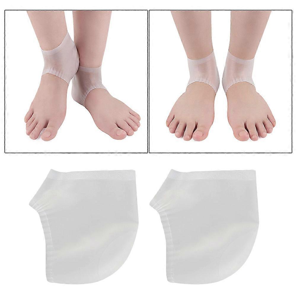Protective Heel Pads Fitted to Heel for Socks Running Standing White Moisturizing Function 2pairs