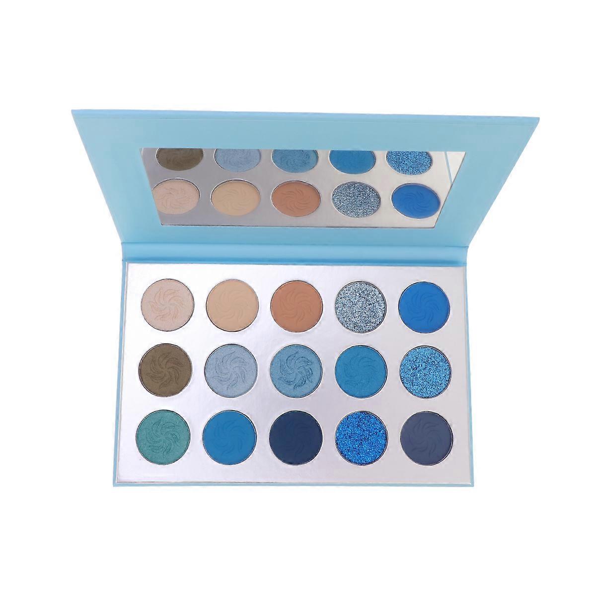 Eyeshadow Compact 15 Colors for Woman Makeup Palette Blue