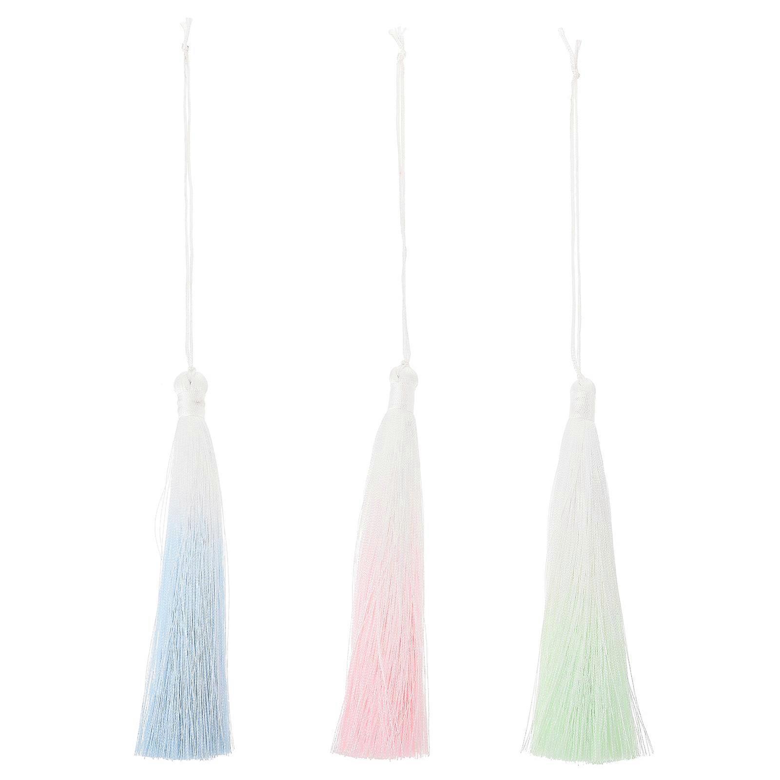 Flow Tassel Fan Pendant for DIY Hanging 3Pcs Gradient Color Tassels
