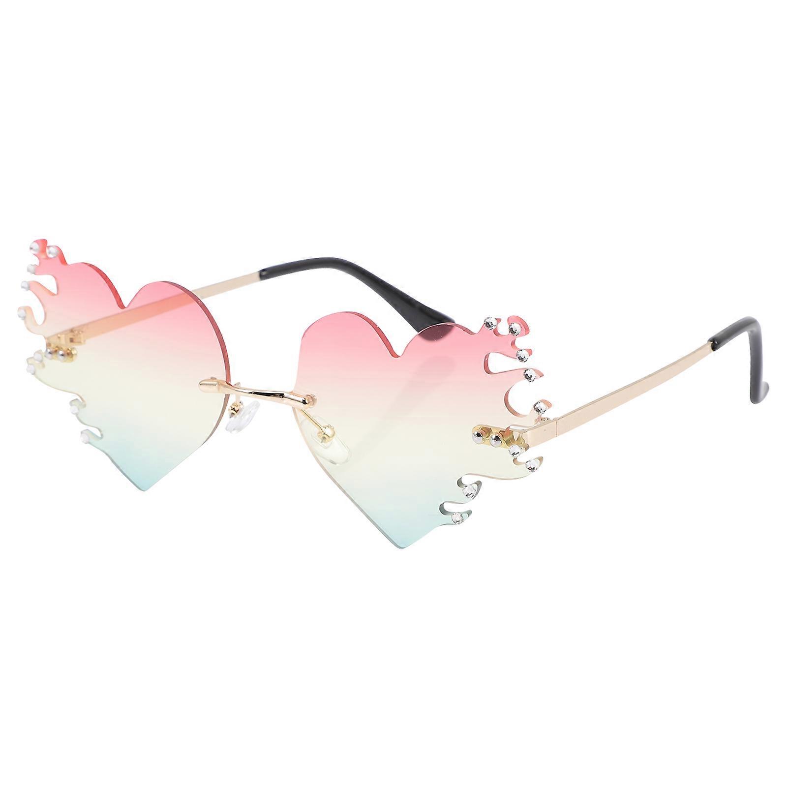 Flame Shaped Eyeglasses Party Eyeglasses Props for 2Pairs Wear