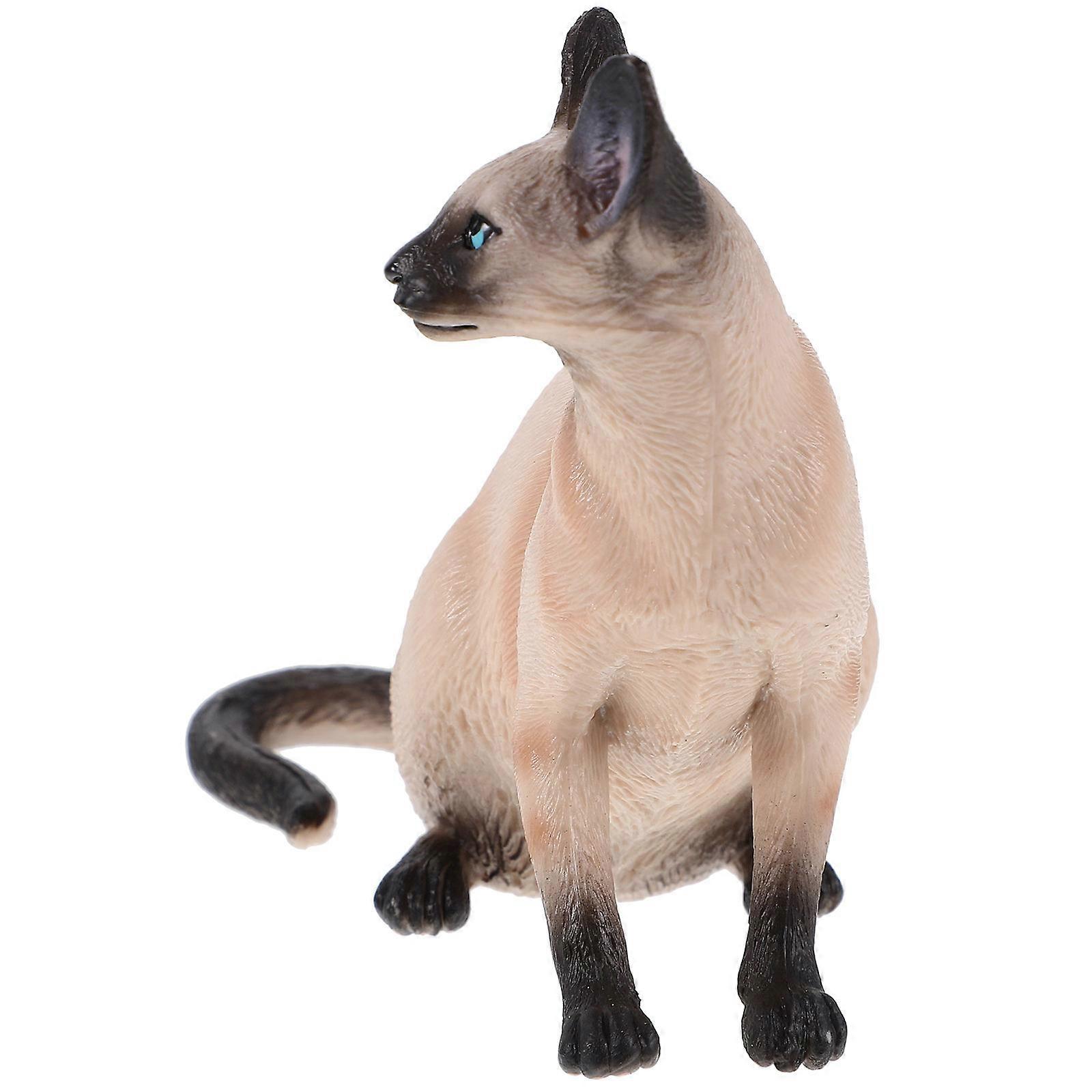 Garden Cat Statue Artificial Cat Figurine for Decoration 3Pcs Plastic Set