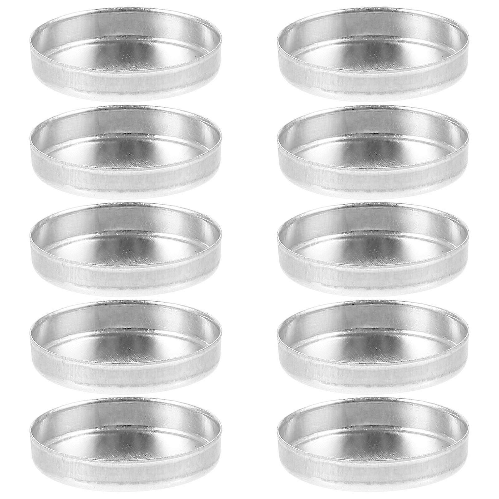 Aluminum Small Eyeshadow Pan Tray for Storage Use 30Pcs Silver Makeup