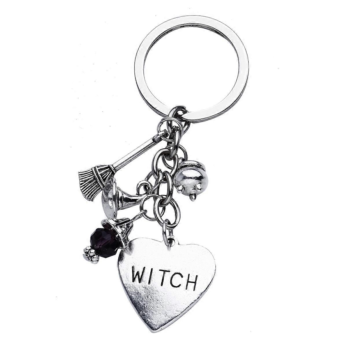 Halloween Keychains Bag Charm Keyring Heart Shape Alloy Key Organizer 1Pcs