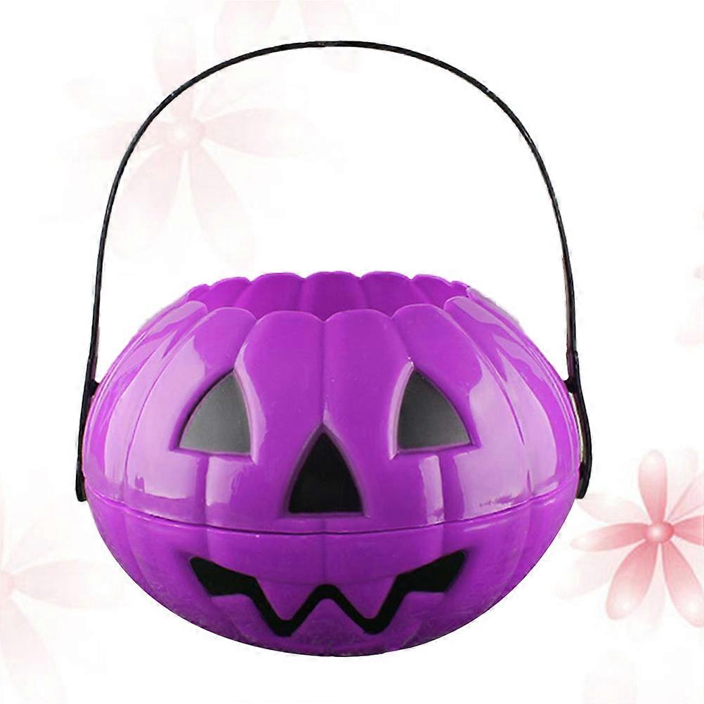 Foldable Purple Pumpkin Candy Bucket for Storage Use 3Pcs Detachable Set