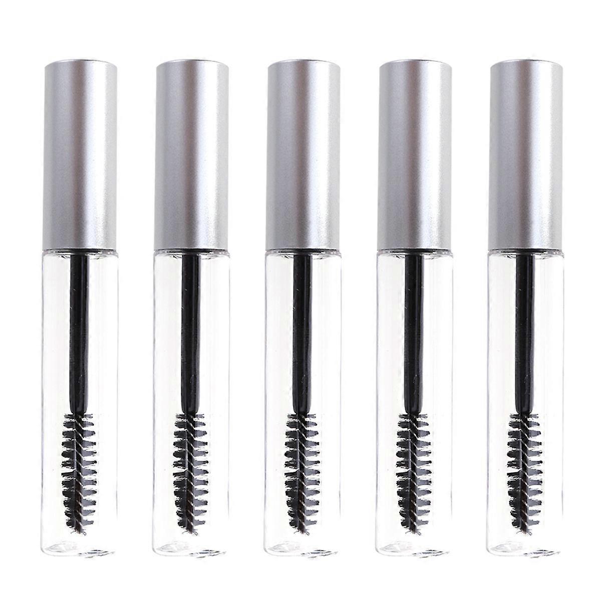 15Pcs Mascara Tube Container for Storage Use 10ml Silver Eyelash Cream Bottles