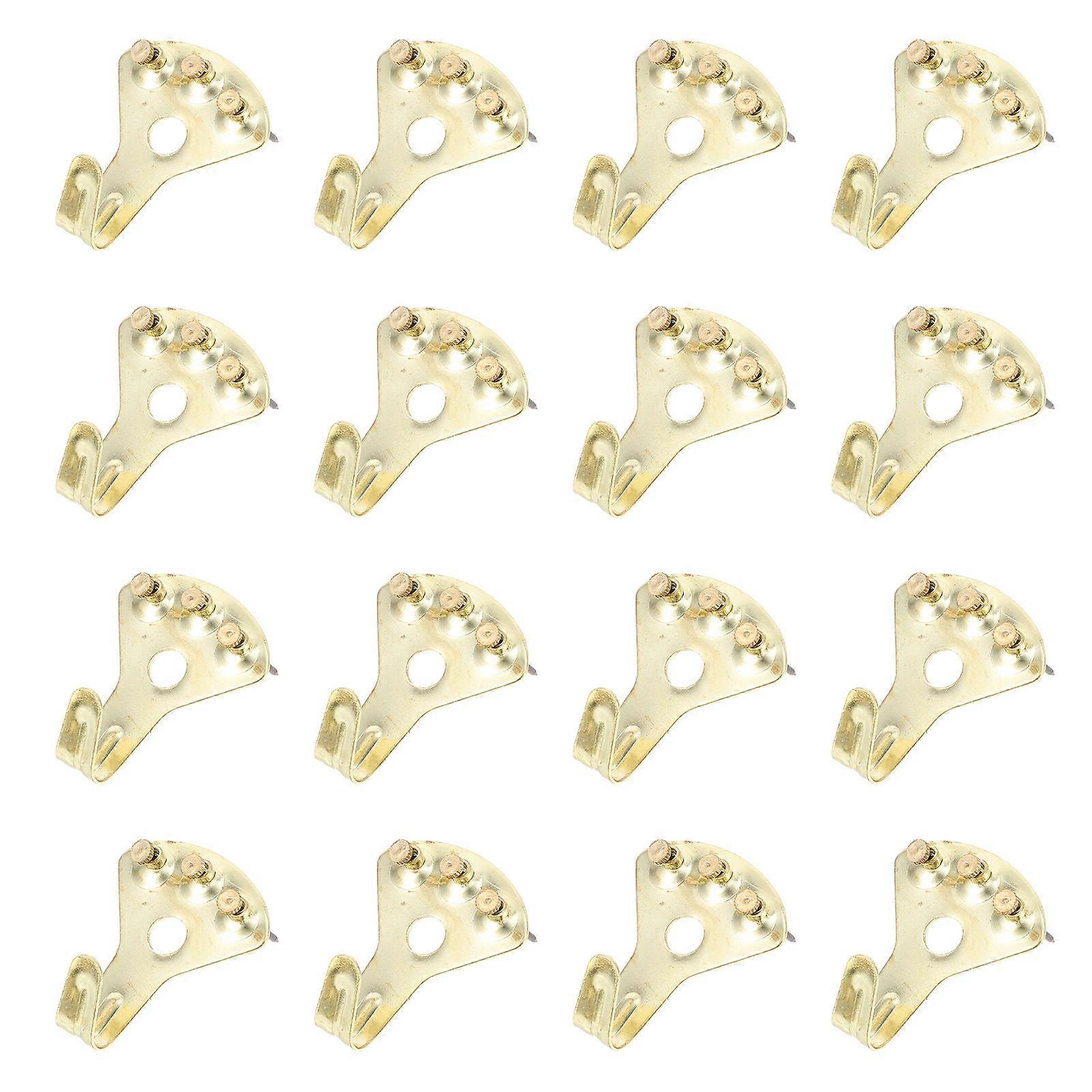 Photo Frame Hangers Heavy Duty Hanging Hooks with Nails 60Sets Golden