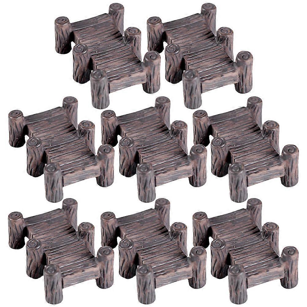Miniature Bridge Model Decoration For DIY Projects And Handmade Crafts In Brown Color Made Of Resin With 24 Pcs