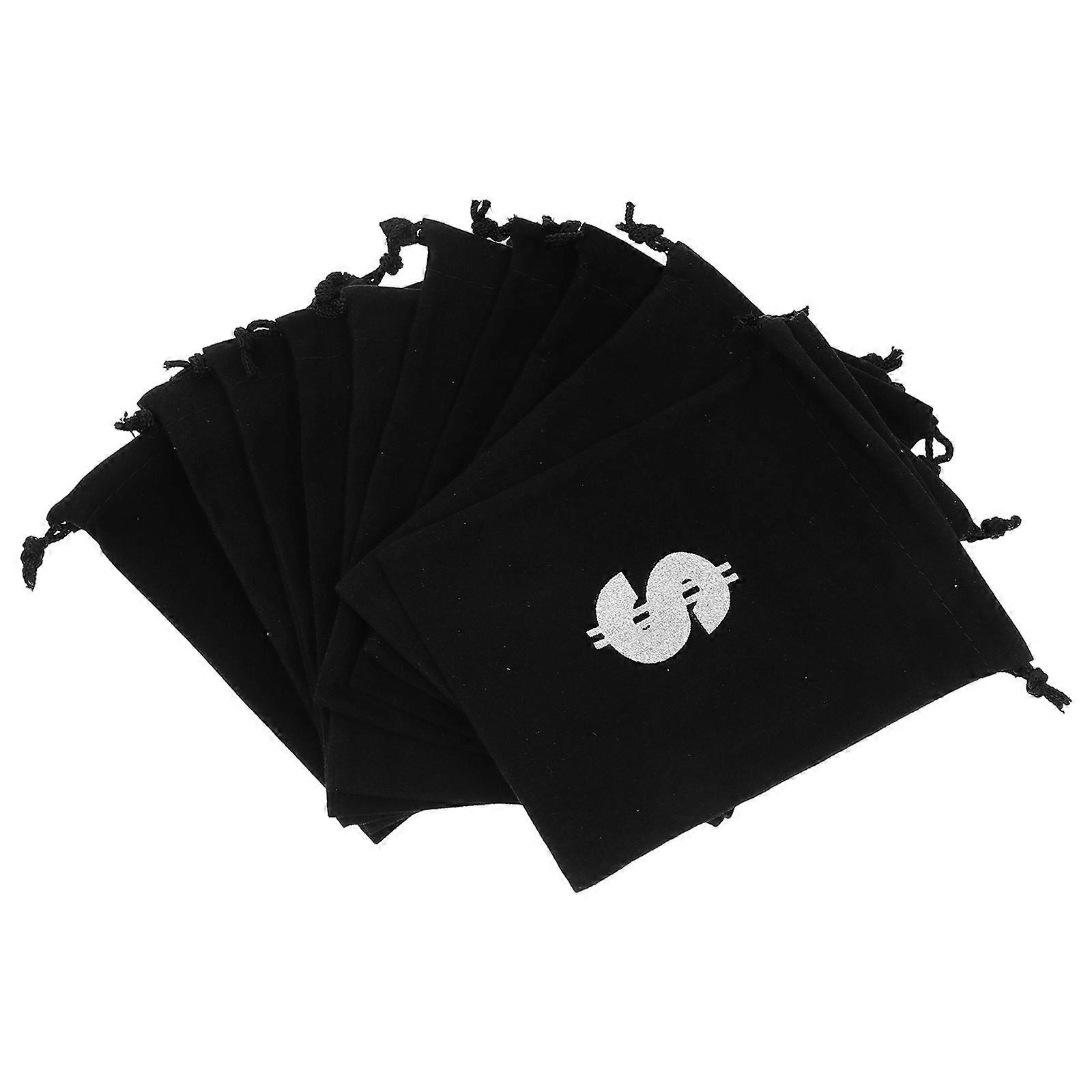 Pirate Drawstring Bag 10Pcs Black Polyester Halloween-Themed Storage Portable Drawstring Bag