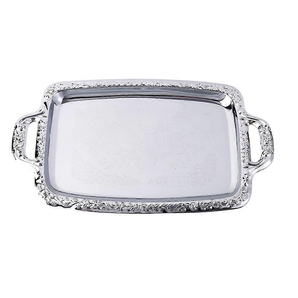 3Pcs Metal Serving Tray for Food Storage Room Serving Plate